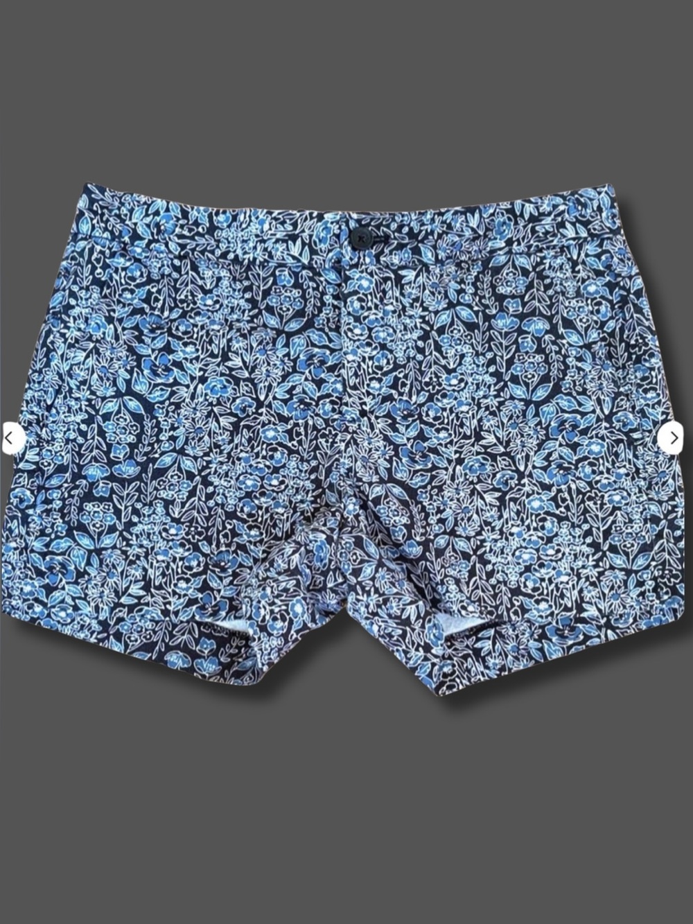 Banana Republic Hampton Fit Chino Shorts Size 4 Blue Floral Cotton